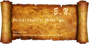Boldizsár Noémi névjegykártya